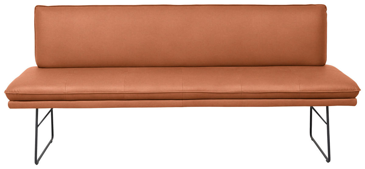 SITZBANK in Metall, Textil Schwarz, Karamell  - Karamell/Schwarz, Design, Textil/Metall (195/87/65cm) - Dieter Knoll