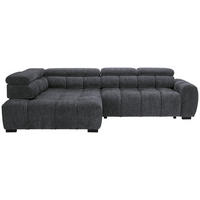 ECKSOFA inkl. Funktionen Blaugrau Webstoff  - Blaugrau/Schwarz, MODERN, Kunststoff/Textil (205/297cm) - Welnova