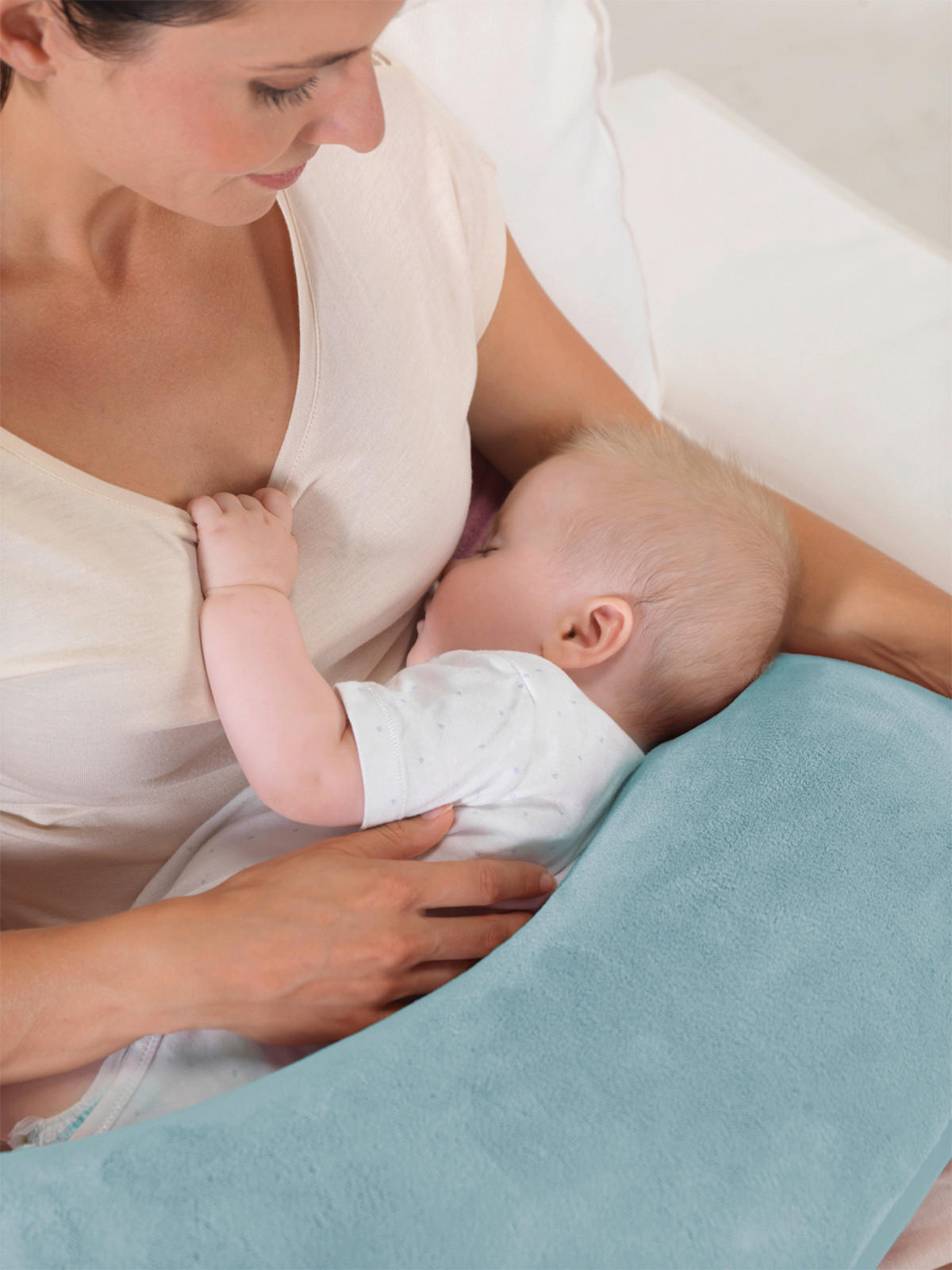 STILLKISSEN Plüschmond  27/140 cm  - Creme, KONVENTIONELL, Textil (27/140cm) - Theraline