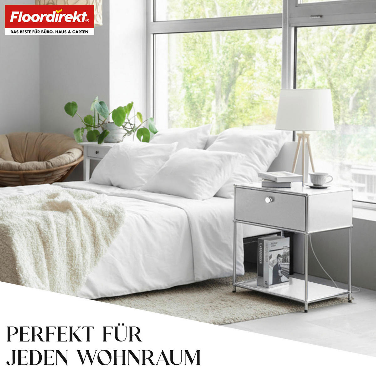 REGAL Weiß  - Weiß, Basics, Metall (50/65/40cm) - Floordirekt