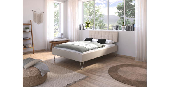 BETT 140/200 cm  in Champagner  - Champagner, Design, Holzwerkstoff/Textil (140/200cm) - Carryhome
