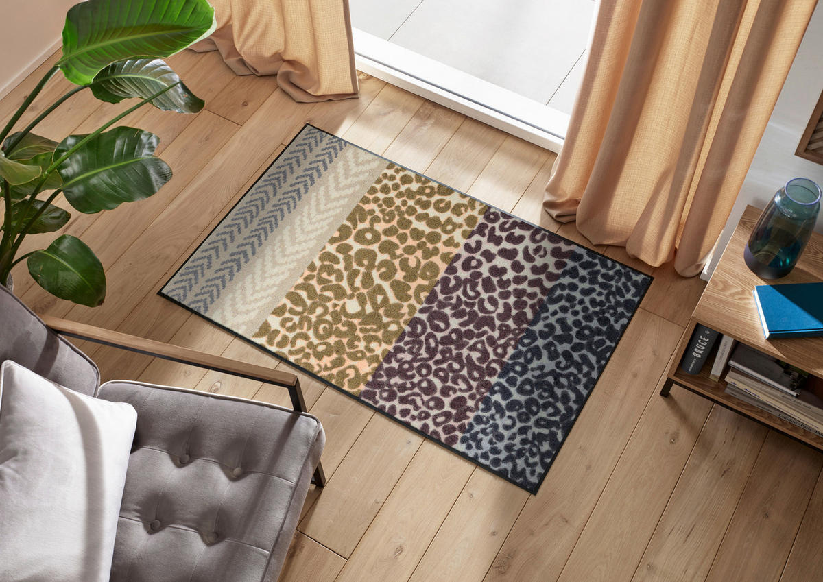 LÄUFER 75/120 cm Safari Blend Lila  - Lila, LIFESTYLE, Kunststoff/Textil (75/120cm) - wash+dry