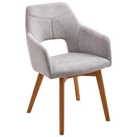 ARMLEHNSTUHL  in Webstoff  - Eichefarben/Grau, Design, Holz/Textil (57/84/57cm) - Voleo