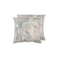 ZIERKISSENSET in Grau, Beige Blätter 48/48 cm  - Beige/Grau, Basics, Textil (48/48cm)