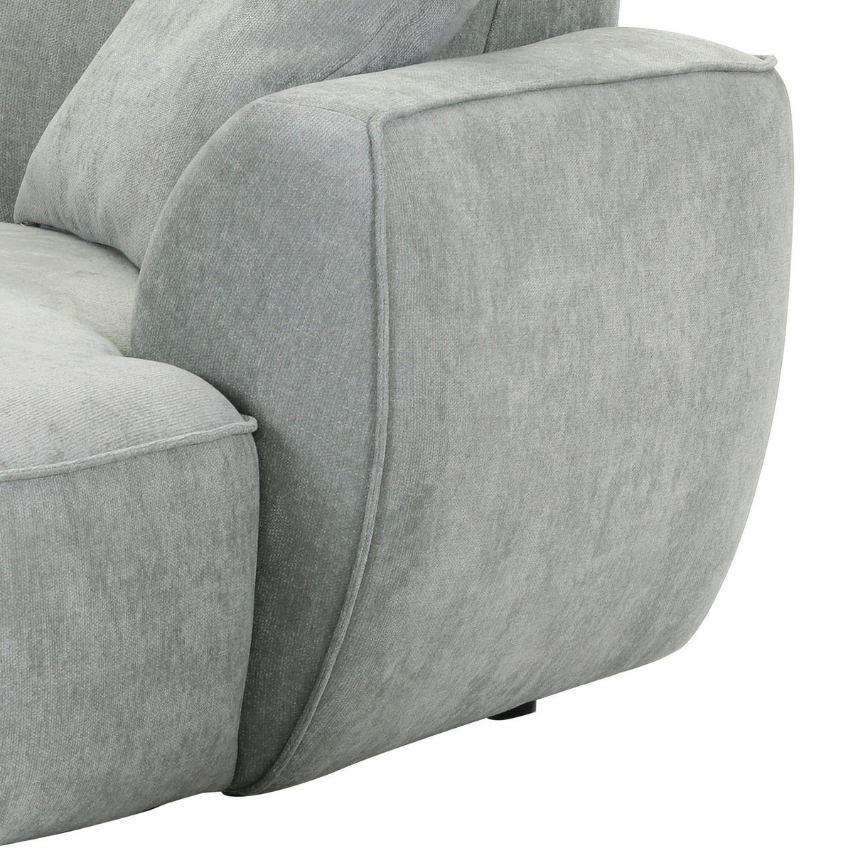 ECKSOFA Salbeigrün Flachgewebe Zierkissen, Rücken echt  - Salbeigrün/Schwarz, KONVENTIONELL, Kunststoff/Textil (285/155cm) - Milino