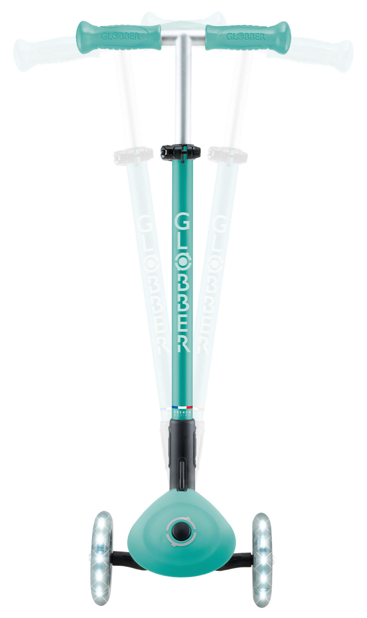 KINDERSCOOTER ELITE LIGHTS  - Mintgrün, Basics, Kunststoff (57.5/28/82.5cm) - GLOBBER