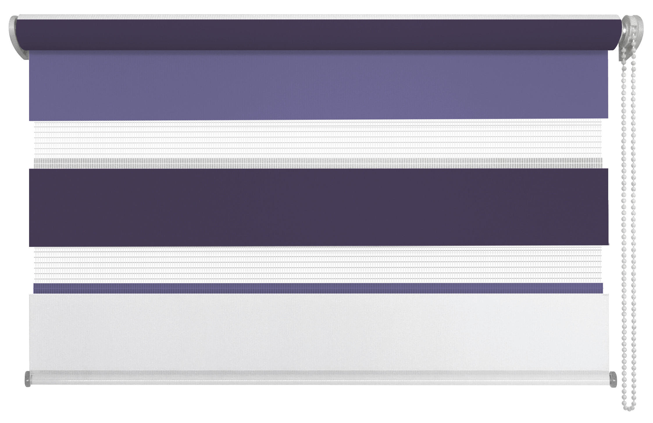 DOPPELROLLO   80/210 cm    - Violett/Weiß, Basics, Textil (80/210cm)
