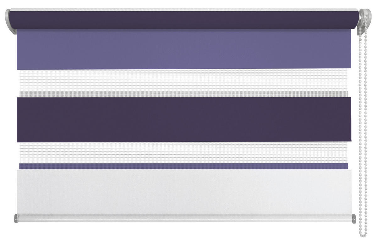 DOPPELROLLO 140/160 cm  - Violett/Weiß, Basics, Textil (140/160cm) - Homeware