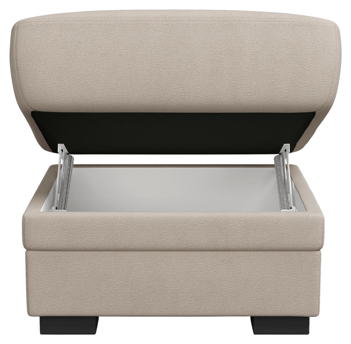 HOCKER in Textil Beige  - Beige/Schwarz, Basics, Kunststoff/Textil (68/45/68cm) - MID.YOU