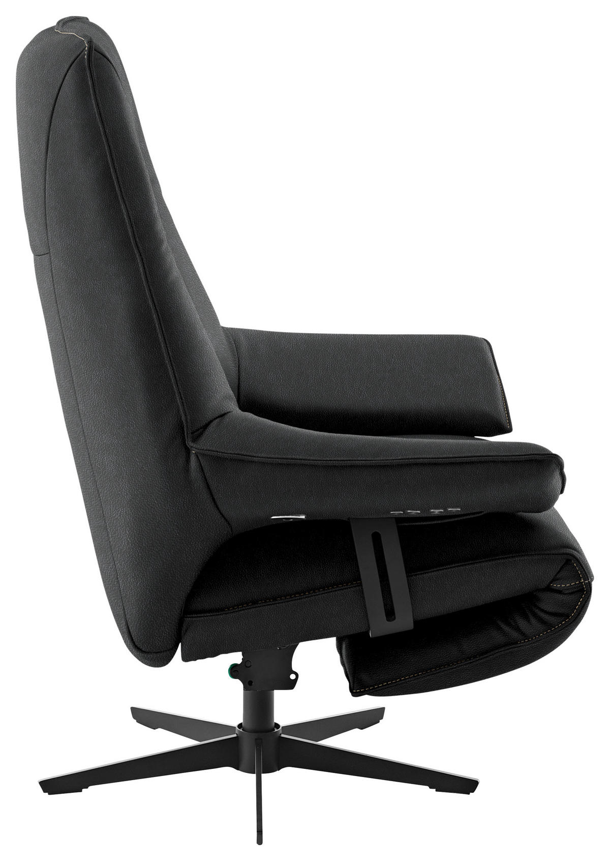 RELAXSESSEL in Leder Schwarz  - Beige/Schwarz, Design, Leder/Metall (92/79/82cm) - Dieter Knoll
