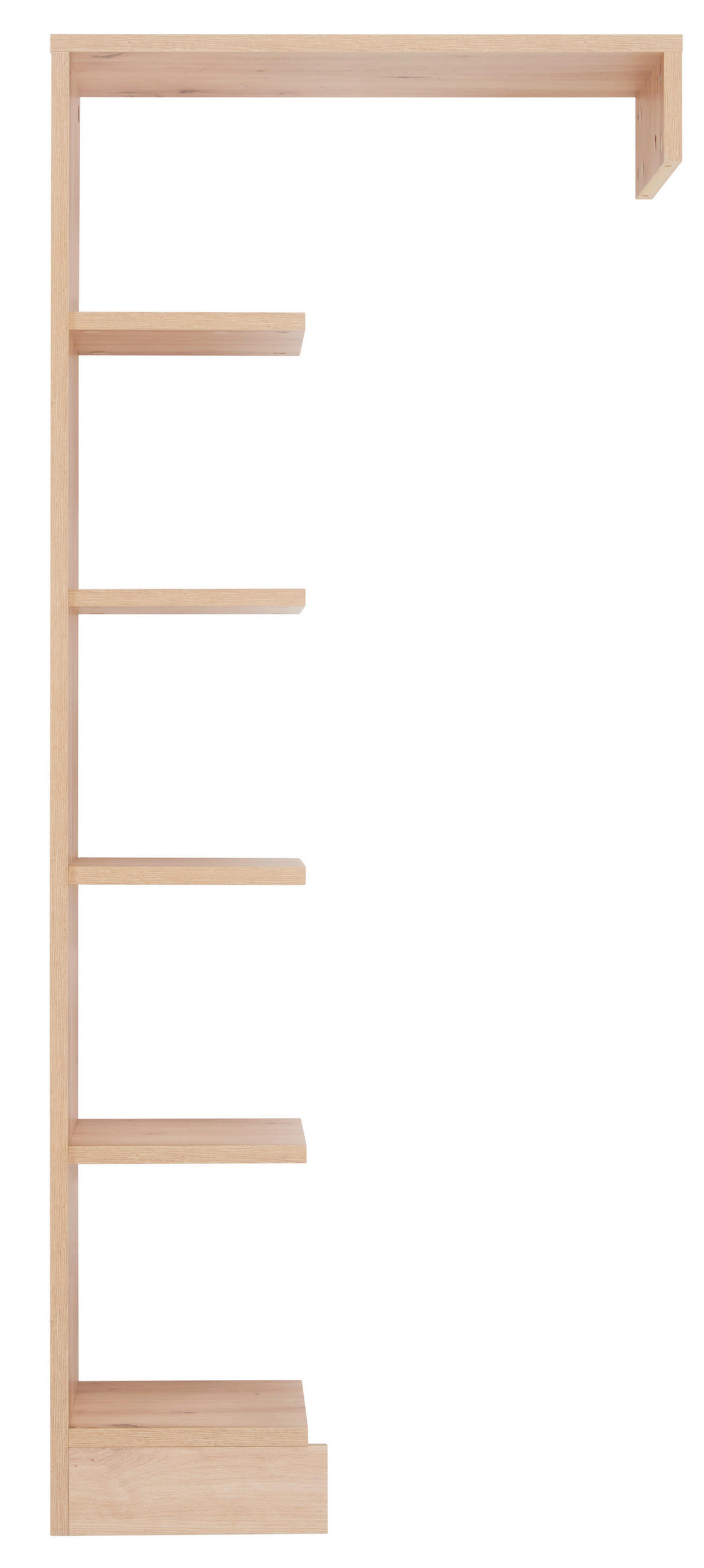 REGÁL DO KOJENECKÉHO POKOJE barvy dubu,  - barvy dubu/černá, Trend, kompozitní dřevo/plast (67/158/33cm) - Jimmylee
