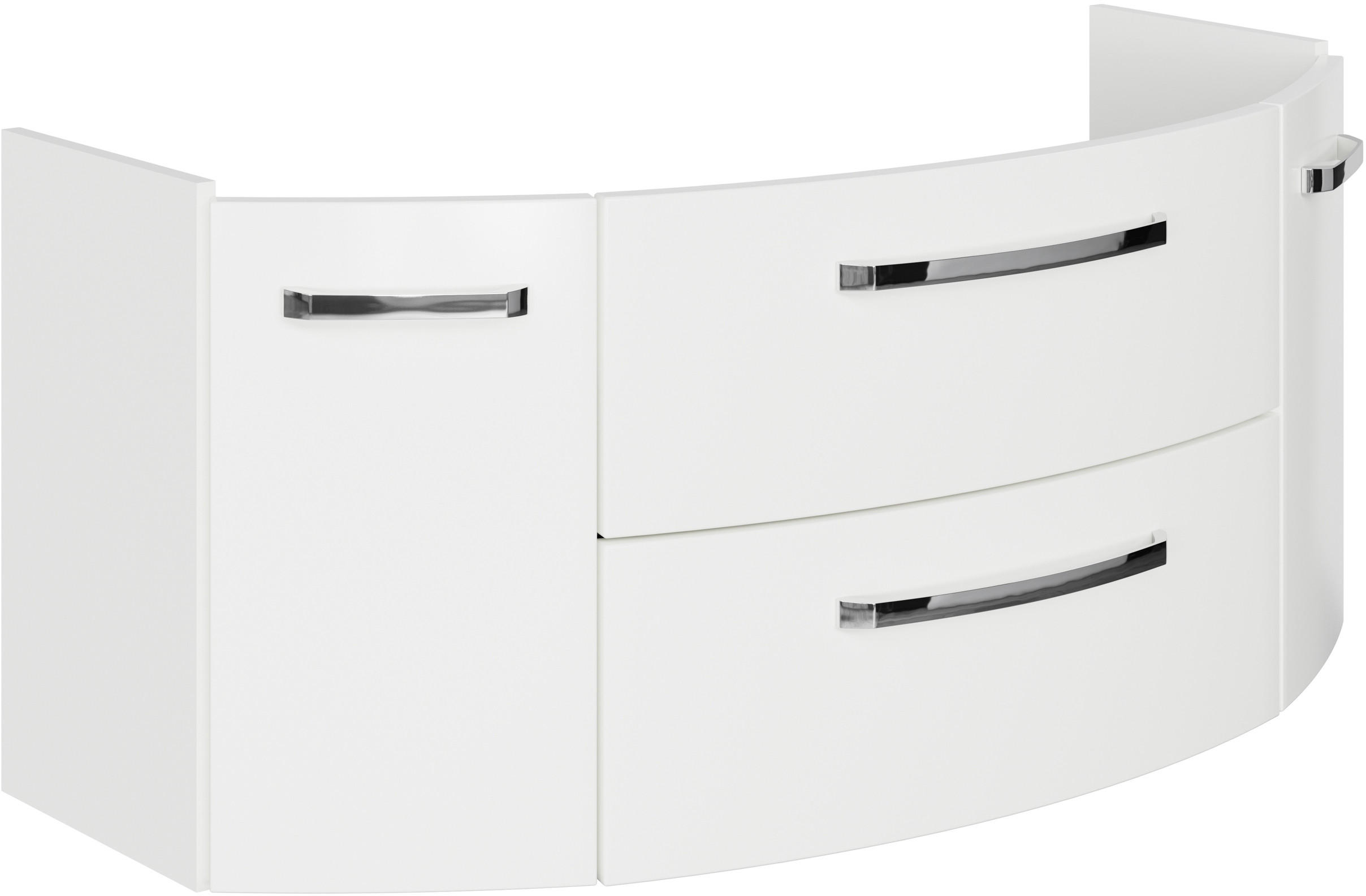 WASCHTISCHUNTERSCHRANK  - Chromfarben/Weiß Hochglanz, MODERN, Holzwerkstoff/Metall (116,3/49,2/46cm) - Sadena