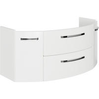 WASCHTISCHUNTERSCHRANK  - Chromfarben/Weiß Hochglanz, MODERN, Holzwerkstoff/Metall (116,3/49,2/46cm) - Sadena