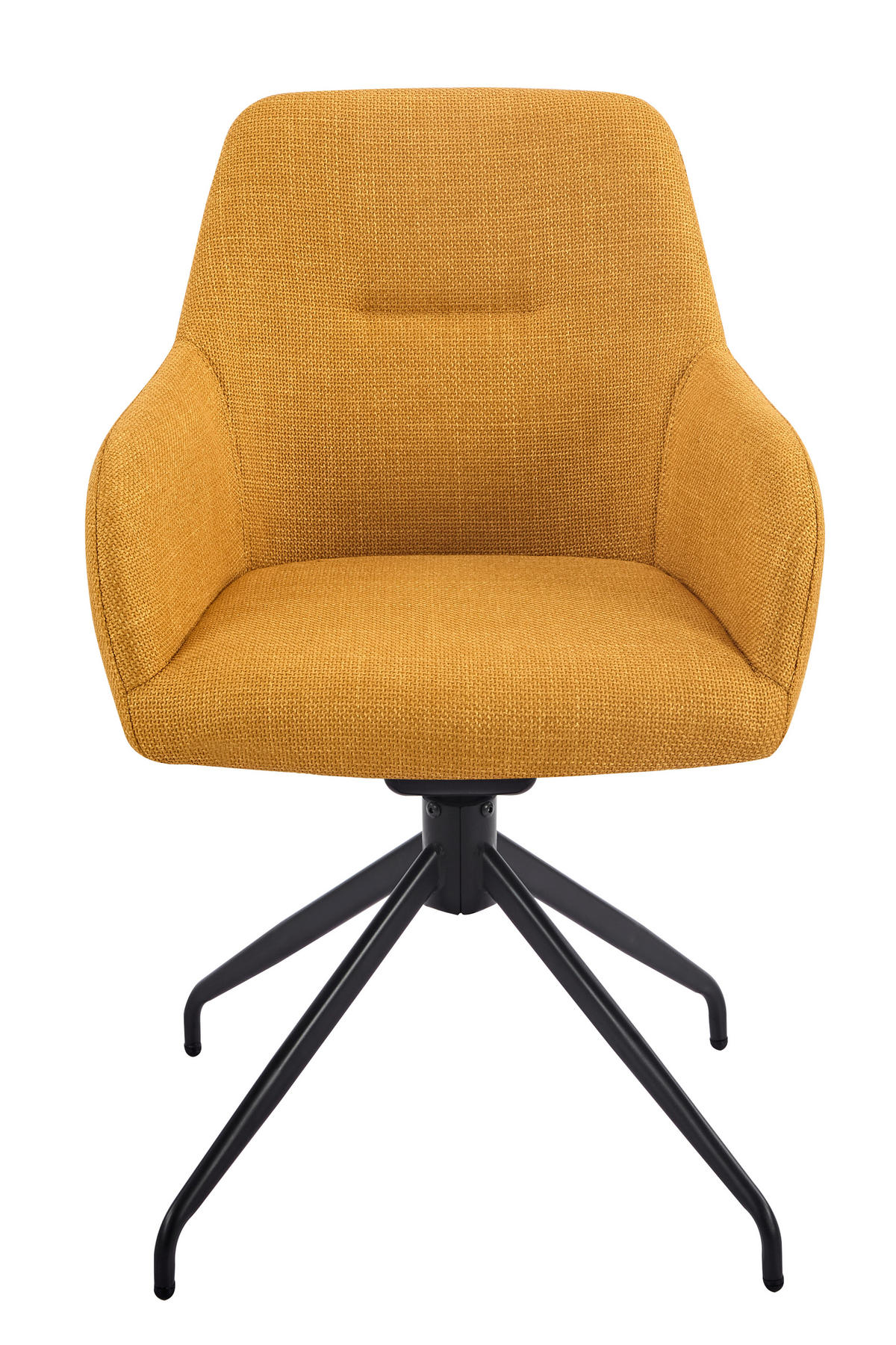 ARMLEHNSTUHL-SET 2 Stück  in Stahl Webstoff, Mikrofaser  - Gelb/Schwarz, MODERN, Textil/Metall (56/83/60cm) - MID.YOU