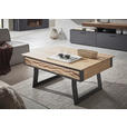COUCHTISCH Kerneiche vollmassiv 105/75/47 cm rechteckig Anthrazit, Eichefarben  - Eichefarben/Anthrazit, Design, Holz/Metall (105/75/47cm) - Valnatura