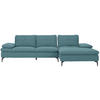 ECKSOFA in Webstoff Hellblau  - Schwarz/Hellblau, Design, Textil/Metall (301/179cm) - Chilliano