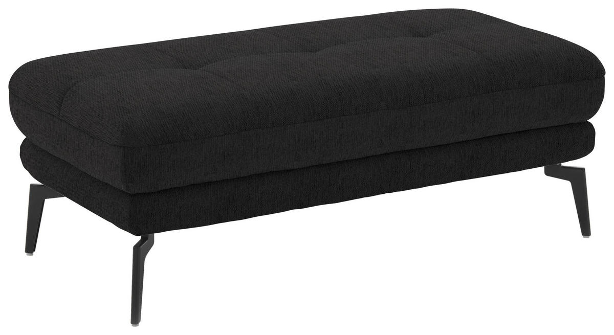 HOCKER in Textil Anthrazit  - Anthrazit/Schwarz, Design, Textil/Metall (132/45/68cm) - Beldomo Style