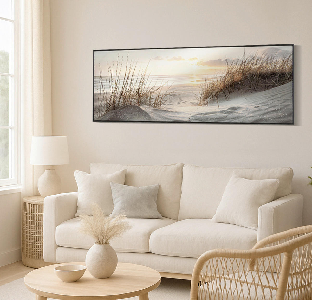 LEINWANDBILD Strand & Meer  - Schwarz, Basics, Holz/Kunststoff (152/52/4cm)