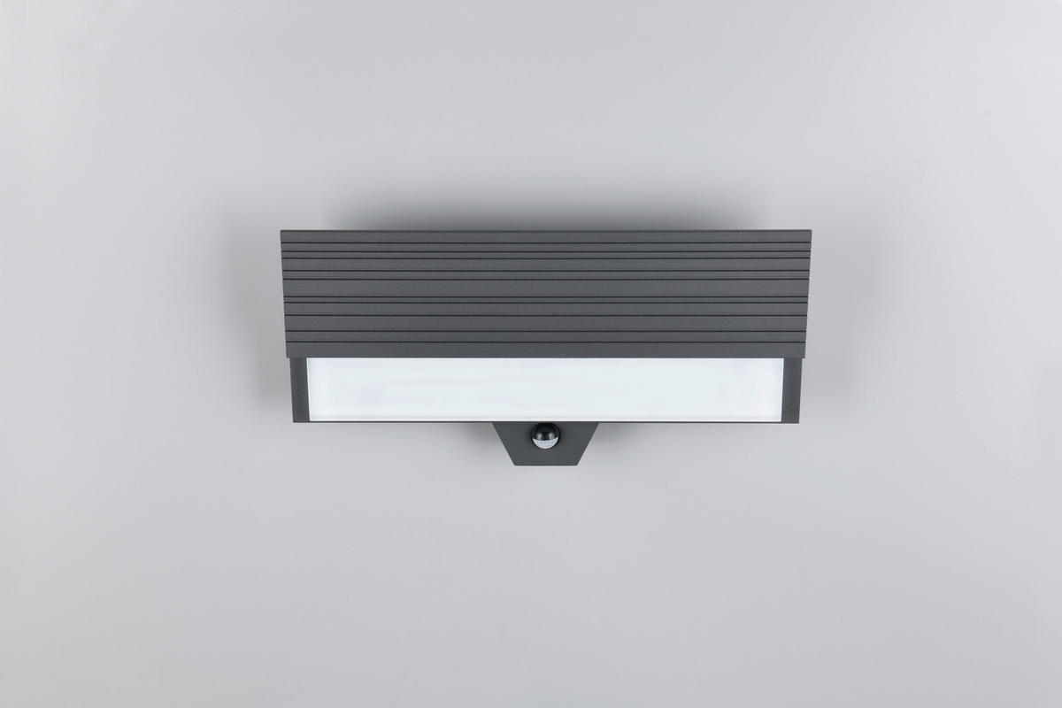 AUßENWANDLEUCHTE   - Anthrazit/Weiß, Design, Kunststoff/Metall (20,5/40/6,5cm)