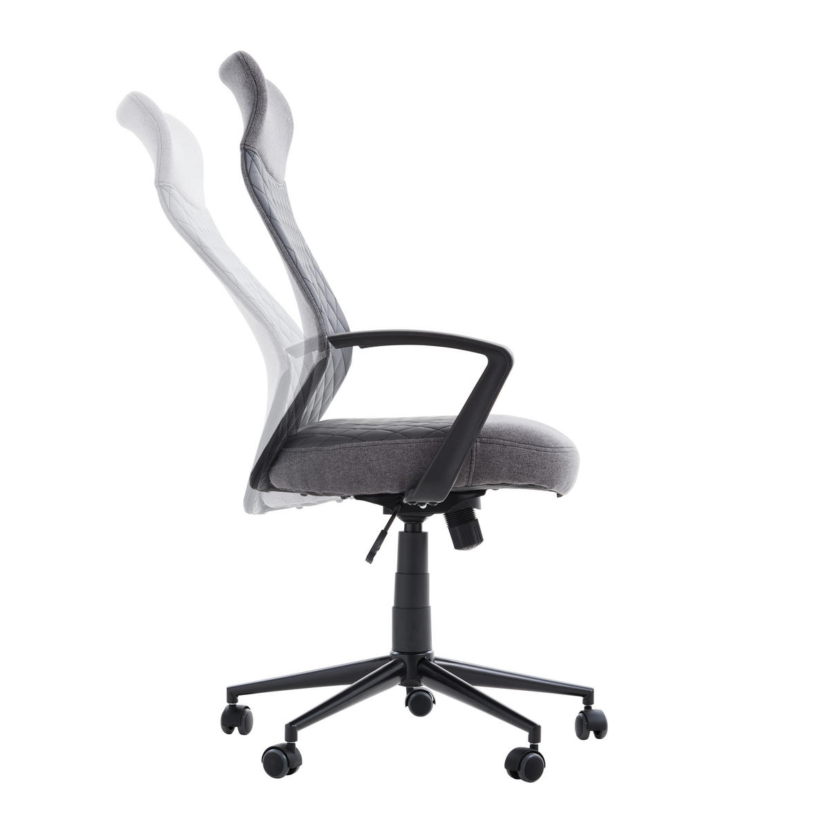 FORGÓSZÉK  bőrhatású textil antracit, sötétszürke  - fekete/antracit, Modern, műanyag/textil (68/112-120/68cm) - Xora