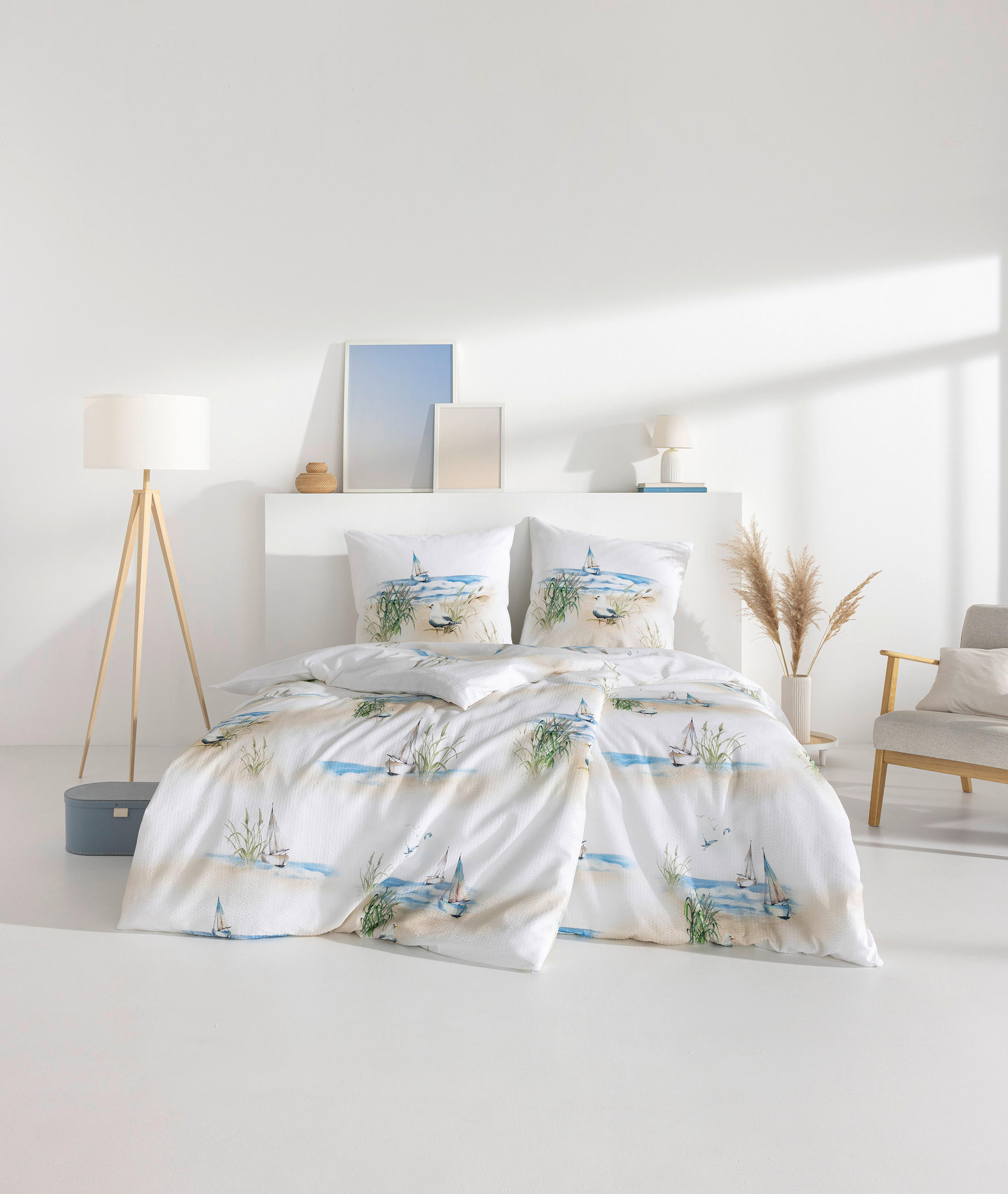 BETTWÄSCHE Impulse Seersucker 135/200 cm  - Naturfarben, Design, Textil (135/200cm) - Estella