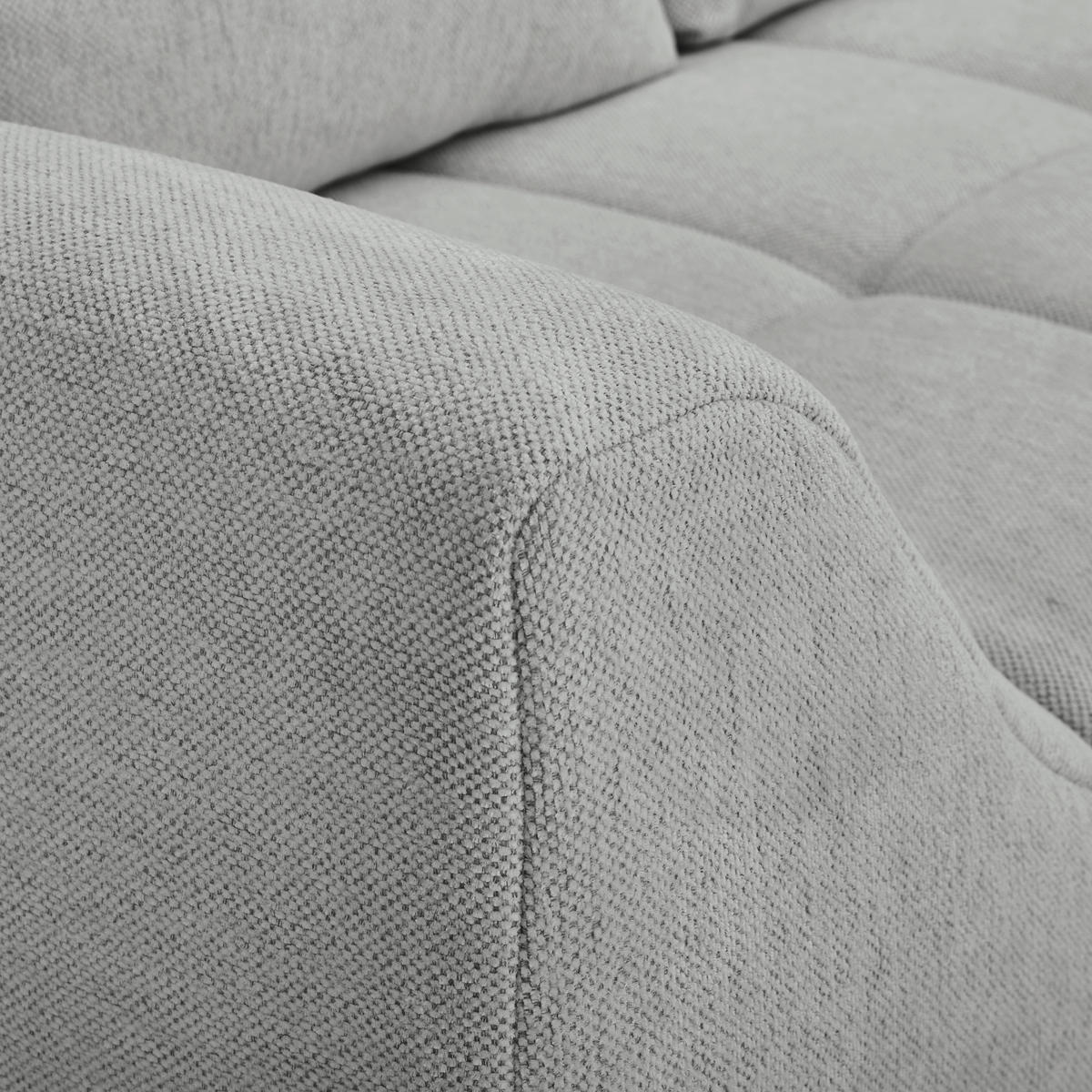 ECKSOFA Grau Flachgewebe  - Buchefarben/Grau, KONVENTIONELL, Holz/Textil (306/202cm) - Carryhome