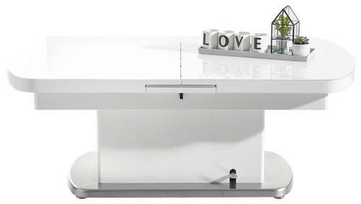 SOFFBORD i metall, glas, trämaterial 135/75/50 cm  - stålfärgad/vit, Design, metall/trämaterial (135/75/50cm) - Livetastic