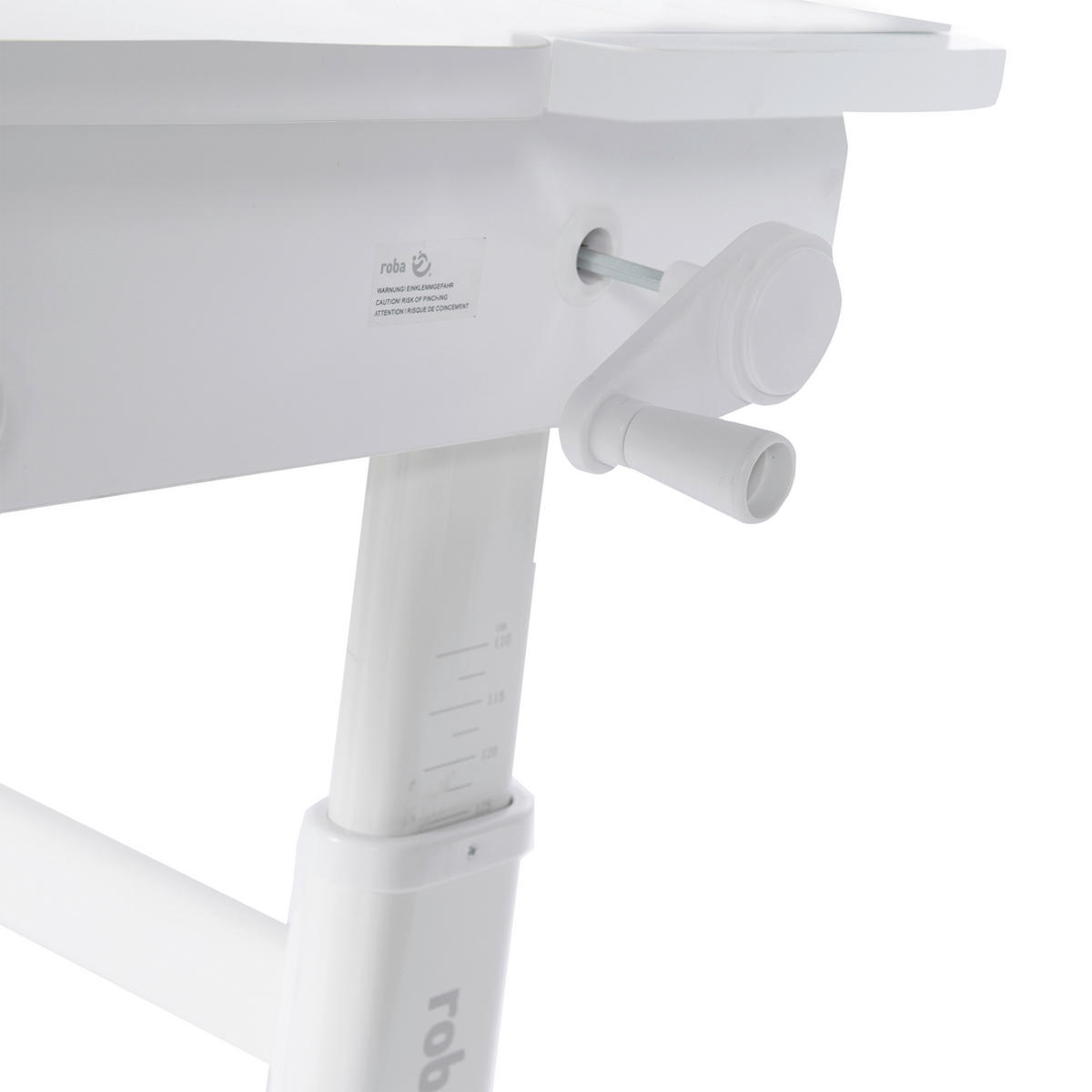 SCHREIBTISCH  Weiß höhenverstellbar  - Weiß, MODERN, Holzwerkstoff/Metall (109,5/62-78/60cm) - Roba