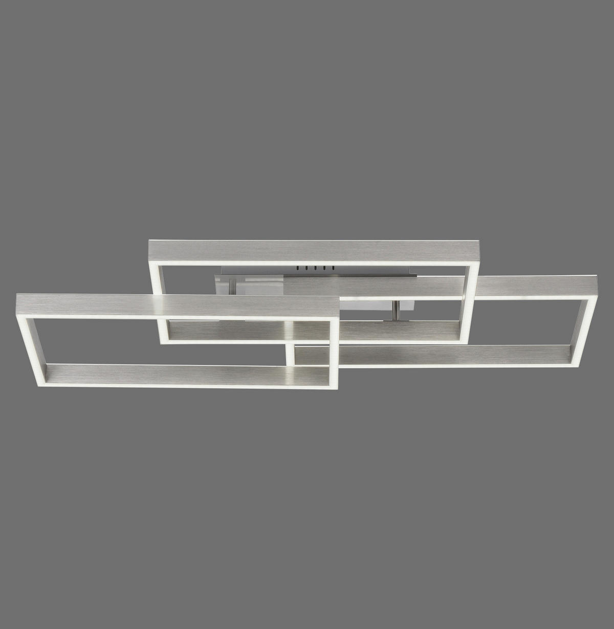 LED MENNYEZETI LÁMPA - nemesacélszínű, Design, műanyag/fém (82/50/14cm)