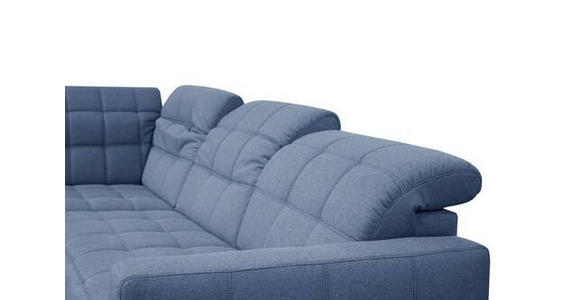 ECKSOFA in Webstoff Blau 216/297 cm - Blau/Schwarz, Design, Holz/Textil (216/297cm) - Xora