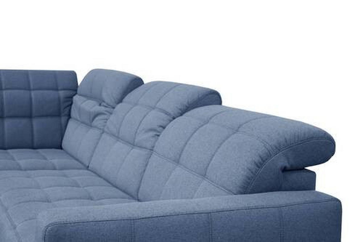ECKSOFA in Webstoff Blau  - Blau/Schwarz, Design, Holz/Textil (216/297cm) - Xora