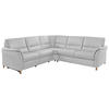 ECKSOFA in Echtleder Weiss  - Weiss/Eichefarben, Konventionell, Leder/Holz (262/262cm) - Beldomo Premium