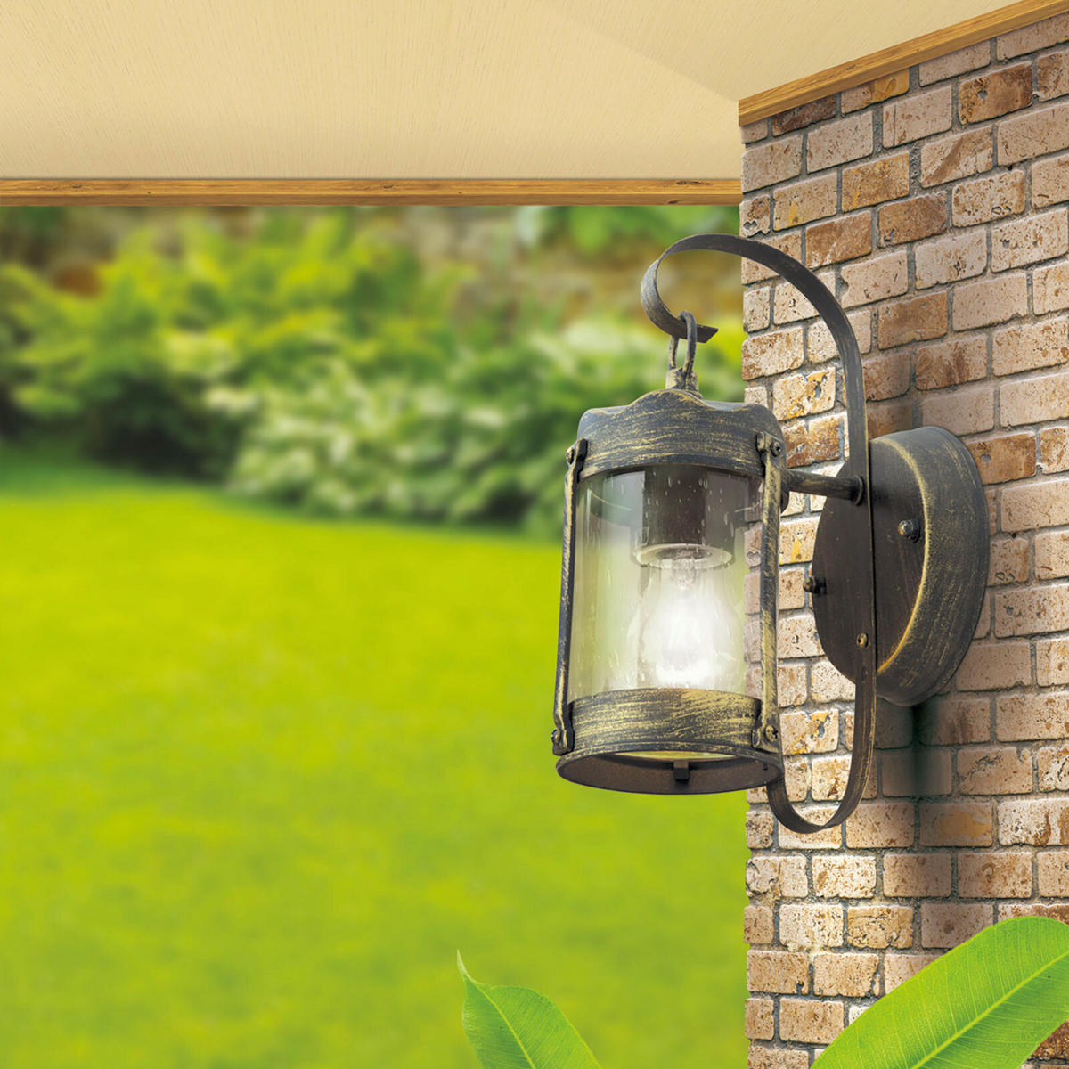 AUßENWANDLEUCHTE Taverna   - Schwarz, LIFESTYLE, Glas/Metall (12,5/26/17cm)