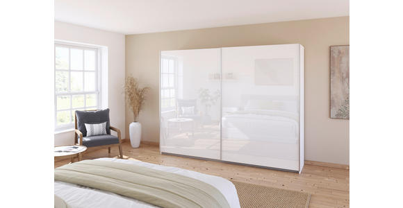 SCHWEBETÜRENSCHRANK  in Weiß  - Alufarben/Weiß, KONVENTIONELL, Glas/Holzwerkstoff (271/229/62cm) - Xora