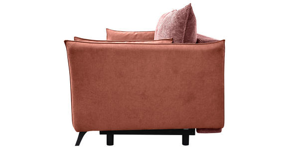 SCHLAFSOFA Cord, Flachgewebe Rosa, Altrosa Rückenkissen, Armlehnenkissen, Bettkasten, Schlaffunktion, Rücken echt, Liegefläche im Originalstoff  - Schwarz/Altrosa, KONVENTIONELL, Textil/Metall (223/72/100cm) - Carryhome