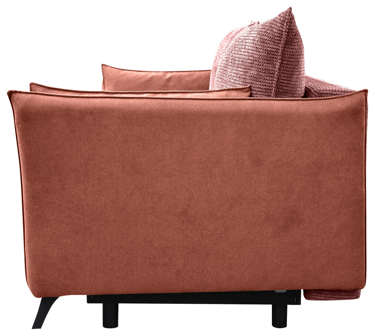 SCHLAFSOFA Cord, Flachgewebe Rosa, Altrosa  - Schwarz/Altrosa, KONVENTIONELL, Textil/Metall (223/72/100cm) - Carryhome