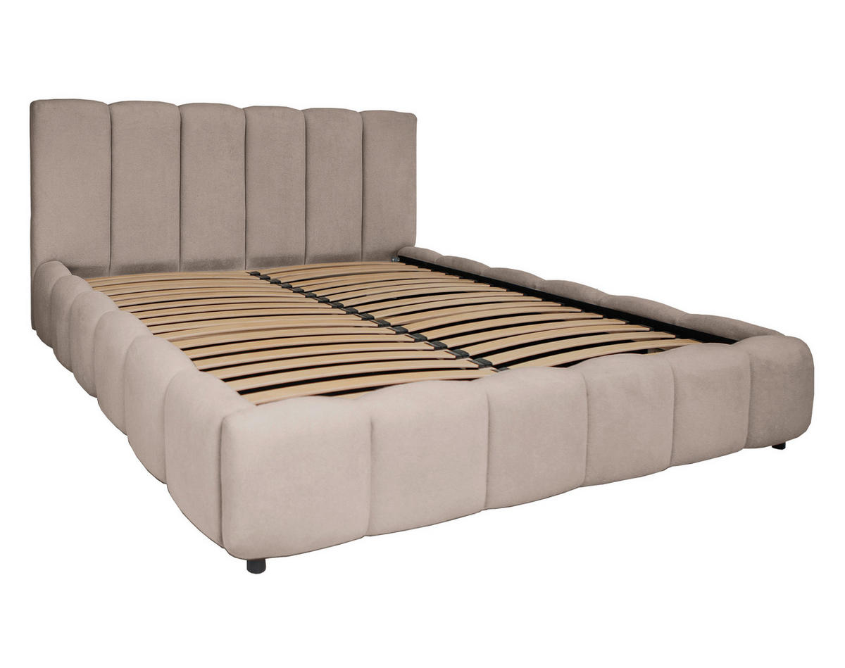 POLSTERBETT 180/200 cm,  in Beige, Lattenrost, Bettkasten,  - Beige/Schwarz, KONVENTIONELL, Holz/Kunststoff (180/200cm) - Boxxx