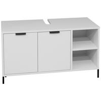 WASCHBECKENUNTERSCHRANK 71/58/45 cm  - Schwarz/Grau, MODERN, Holzwerkstoff/Metall (71/58/45cm) - Livetastic