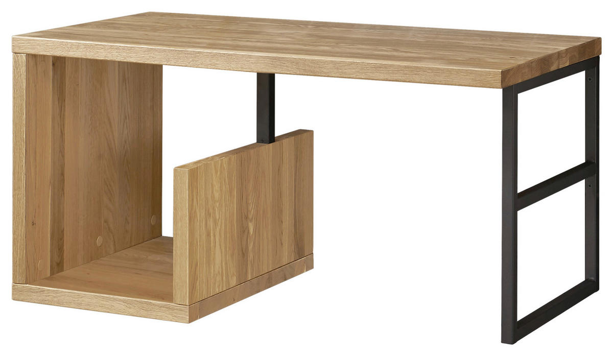 WASCHBECKENUNTERSCHRANK 90/45/47 cm  - Eichefarben/Schwarz, Natur, Holz/Metall (90/45/47cm) - Linea Natura