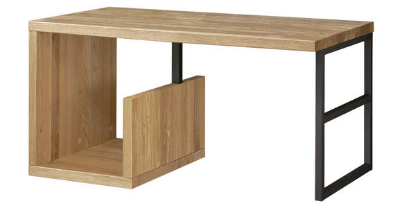 WASCHBECKENUNTERSCHRANK 90/45/47 cm  - Eichefarben/Schwarz, Natur, Holz/Metall (90/45/47cm) - Linea Natura