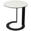 SIDOBORD i metall, glas, keramik 48/48/50 cm  - vit/svart, Design, metall/glas (48/48/50cm) - Dieter Knoll