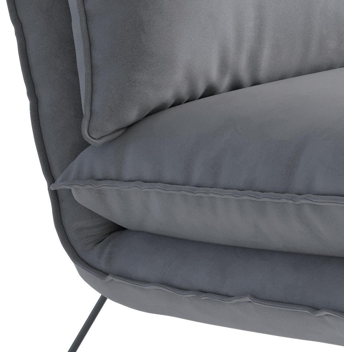 KŘESLO, textil, světle šedá - černá/světle šedá, Design, kov/textil (72/84/90cm) - Livetastic