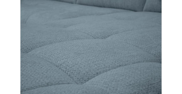 ECKSOFA Blaugrau Chenille Armlehnenkissen, Rücken echt, Sitztiefenverstellung  - Blaugrau/Schwarz, KONVENTIONELL, Textil/Metall (313/215cm) - Hom`in