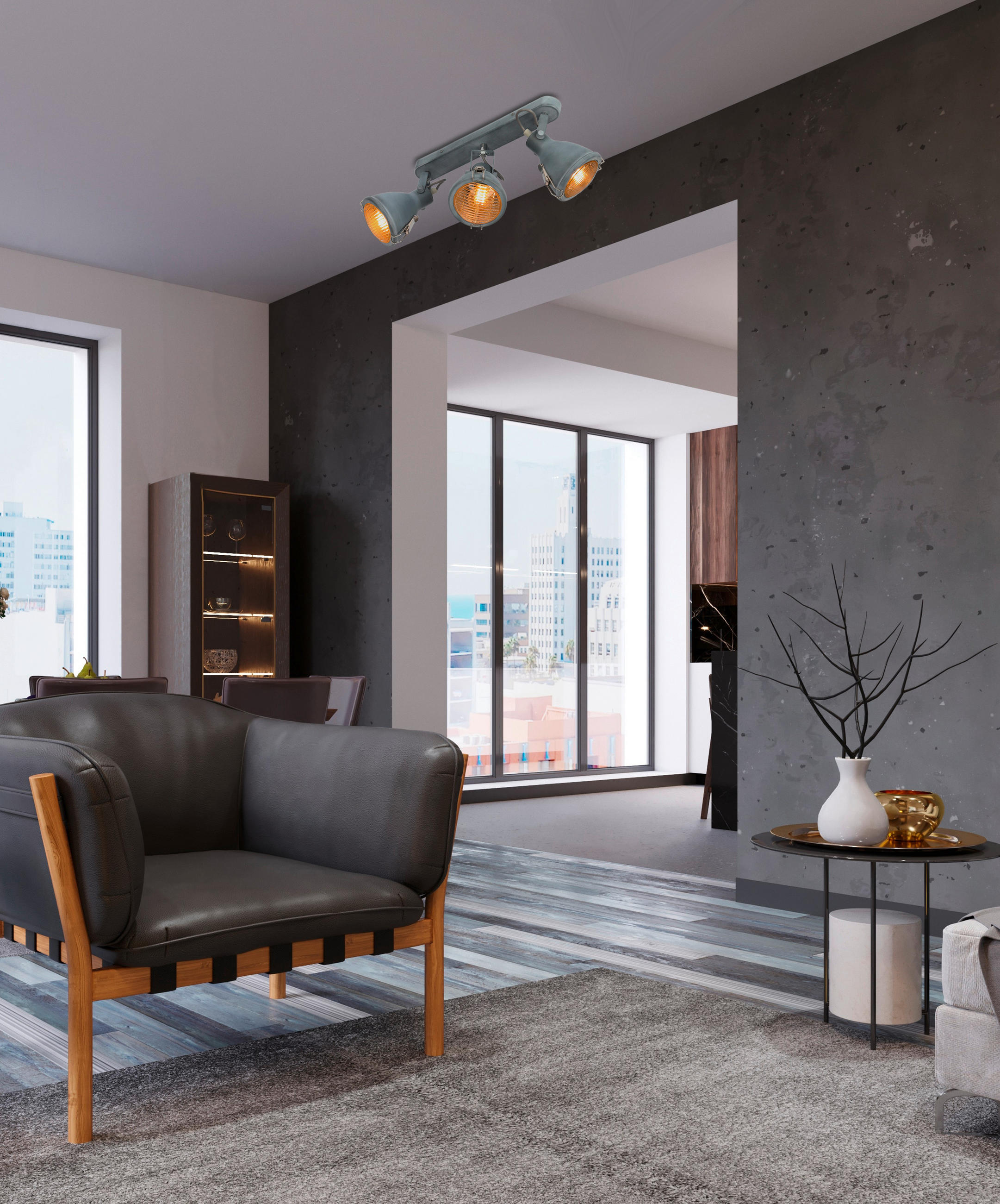 Thumbnail - Strahler Crodo, Grau, Metall, 11x19x54 cm, RoHS, Europäischer Sicherheitsstandard, einfach zu transportieren, Lampen & L...