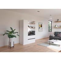 ȘIFONIER alb, gri închis  - alb/gri închis, Trend, plastic/sticlă (136/197/54cm) - Xora