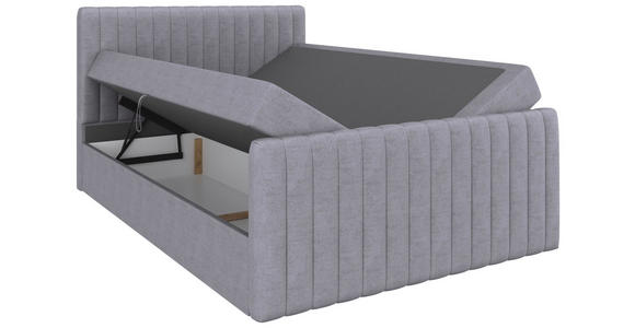 BOXBETT 140/200 cm  in Silberfarben  - Silberfarben/Schwarz, Basics, Kunststoff/Textil (140/200cm) - Carryhome