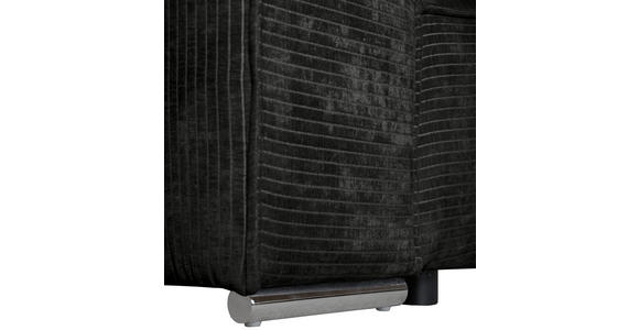 BIGSOFA in Flachgewebe Schwarz  - Chromfarben/Schwarz, KONVENTIONELL, Textil/Metall (256/68/122cm) - Carryhome
