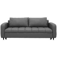 SCHLAFSOFA Webstoff Grau Stoffauswahl, Bettfunktion erhältlich, Rücken echt, Armteil links, Armteil rechts  - Schwarz/Grau, Design, Holz/Textil (236/88/101cm) - Lomoco