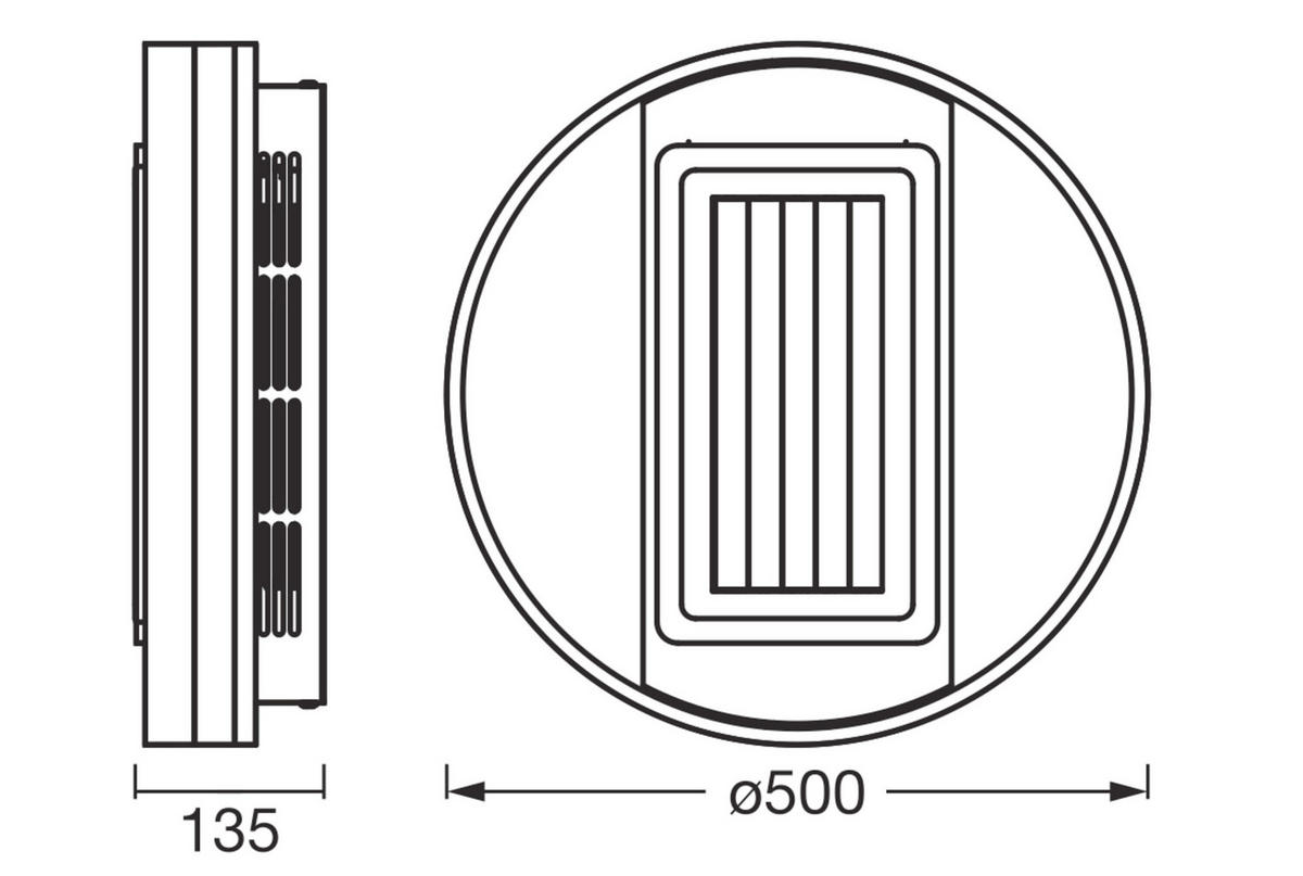 LED-DECKENLEUCHTE 50/13,5 cm   - Weiß, Design, Kunststoff/Metall (50/13,5cm) - Osram
