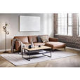 ECKSOFA Cognac Echtleder  - Cognac/Schwarz, MODERN, Leder/Metall (253/160cm) - Novel